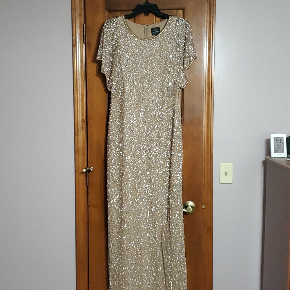 Champagne Adrianna Papell bridesmaid/mother of the bride dress